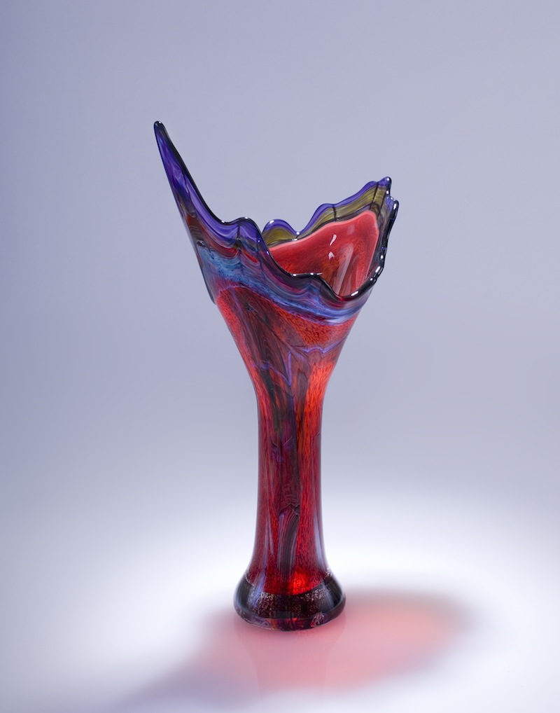 Ruby Glass Art Vessel